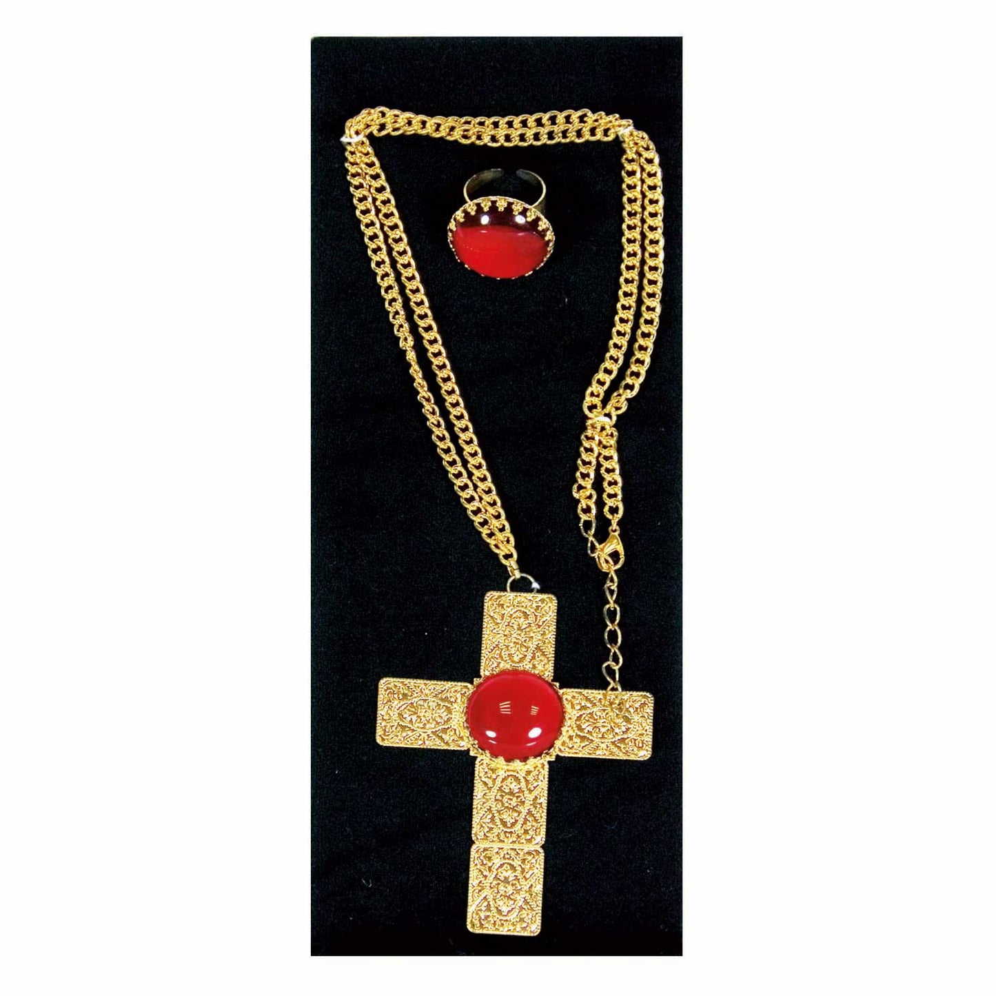Haza witbaard Sinterklaas conjunto cruz y anillo