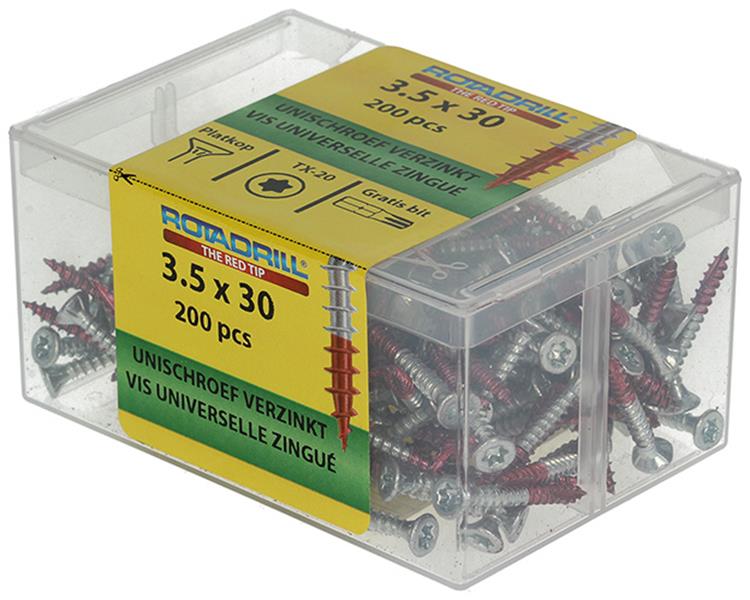 Rotadrill 1039989 - universal screw vktx vz 3.5x30mm (200) | 4 pezzi