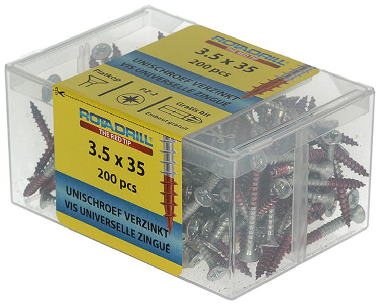 Rotadrill 1039968 - vite universale vkpzd vz 3,5x35mm (200) | 4 pezzi