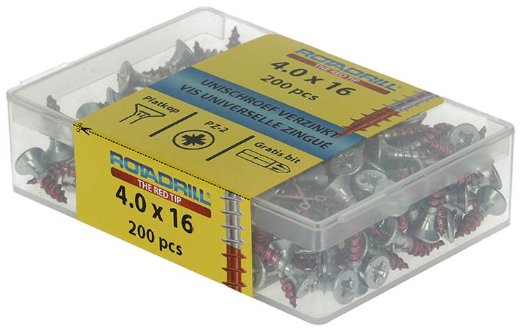 Rotadrill 1039970 - vite universale vkpzd vz 4.0x16mm (200) | 4 pezzi
