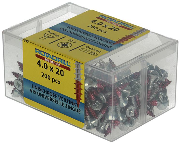 Rotadrill 1039971 - vite universale vkpzd vz 4.0x20mm (200) | 4 pezzi