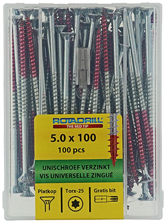 Rotadrill 1040003 - vite universale vktx vz 5.0x100mm (100) | 4 pezzi