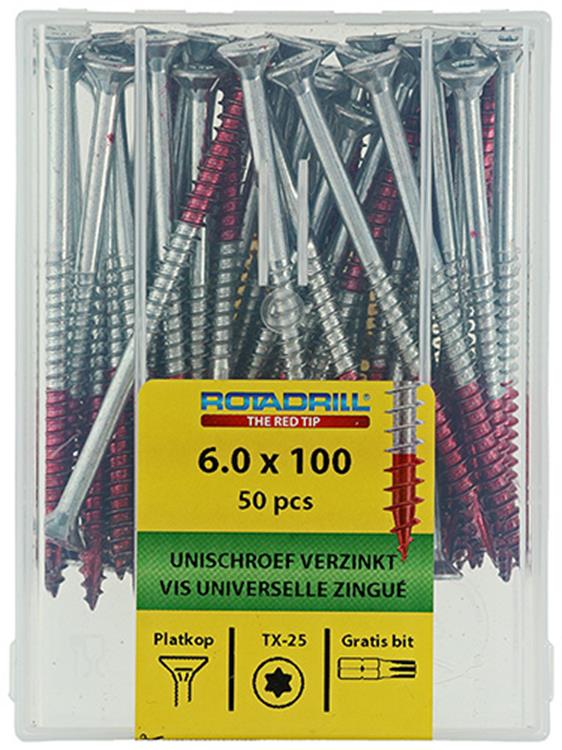 Rotadrill 1040004 - vite universale vktx vz 6.0x100mm (50) | 4 pezzi