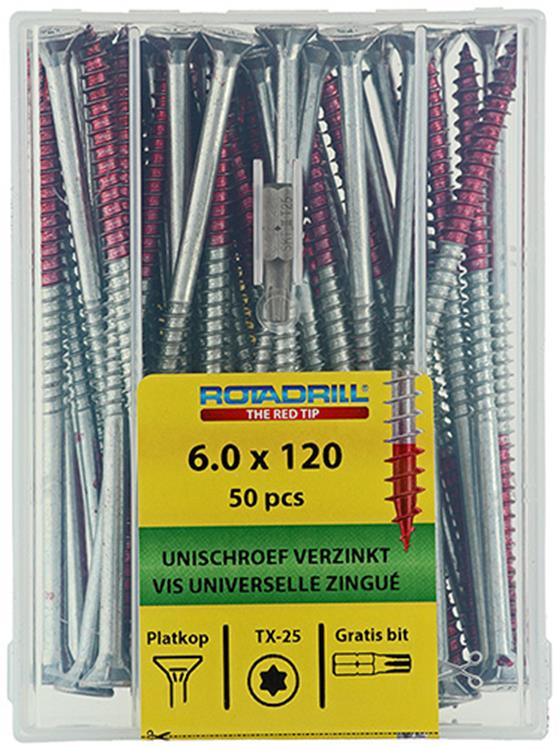 Rotadrill 1040005 - vite universale vktx vz 6.0x120mm (50) | 4 pezzi