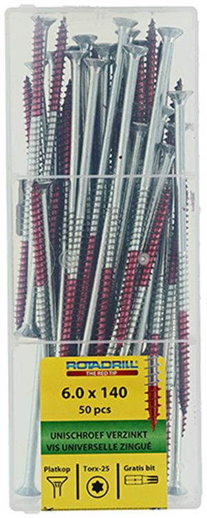 Rotadrill 1040006 - vite universale vktx vz 6.0x140mm (50) | 4 pezzi