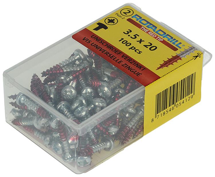 Rotadrill 1039827 - vite universale ck pzd vz 3,5x20mm (100) | 6 pezzi