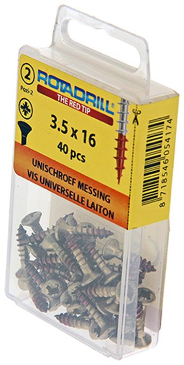 Rotadrill 1039880 - vite universale ottone lk pzd 3,5x16mm (40) | 6 pezzi