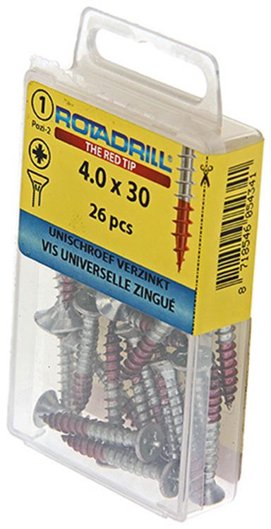 Rotadrill 1039777 - vite universale vk pzd vz 4.0x30mm (26) | 6 pezzi