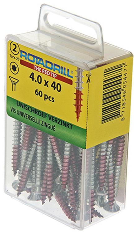 Rotadrill 1039937 - vite universale vktx vz 4.0x40mm (60) | 6 pezzi