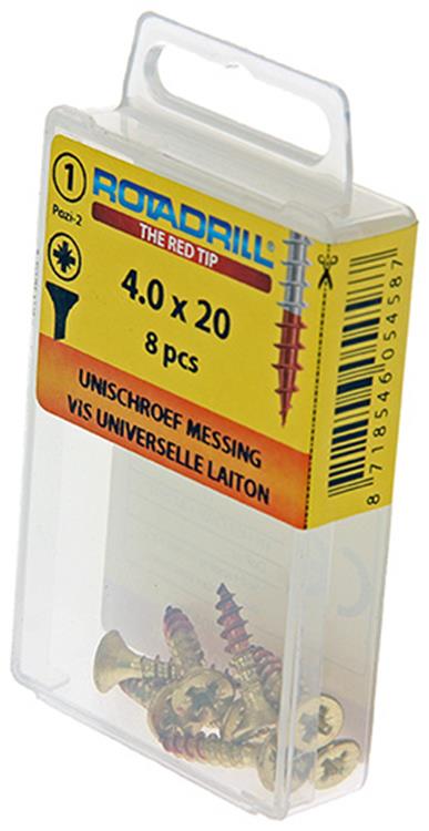 Rotadrill 1039888 - vite universale ottone vk pzd 4.0x20mm (8) | 6 pezzi