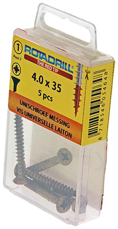 Rotadrill 1039891 - vite universale ottone vk pzd 4.0x35mm (5) | 6 pezzi