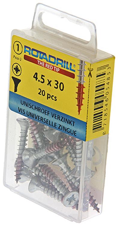 Rotadrill 1039781 - vite universale vk pzd vz 4,5x30mm (20) | 6 pezzi