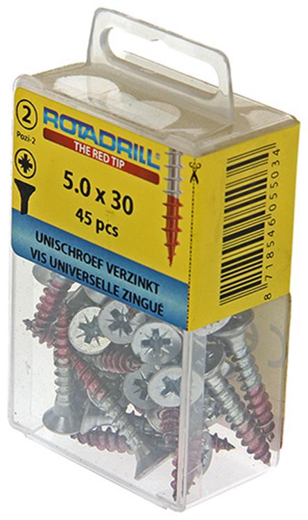 Rotadrill 1039807 - vite universale vk pzd vz 5.0x30mm (45) | 6 pezzi