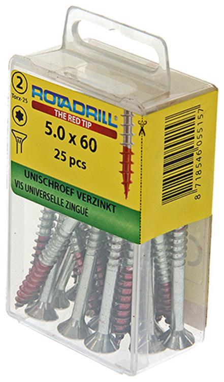 Rotadrill 1039950 - vite universale vktx vz 5.0x60mm (25) | 6 pezzi