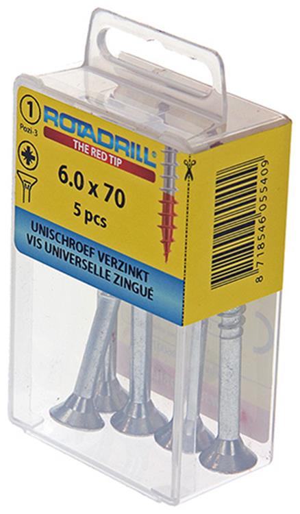 Rotadrill 1039788 - vite universale vk pzd vz 6.0x70mm (5) | 6 pezzi