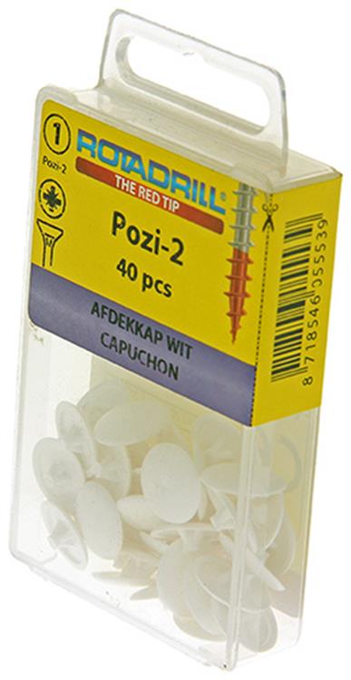 Rotadrill 1039836 - afdekkapje pzd 2 wit40 | 6 stuks