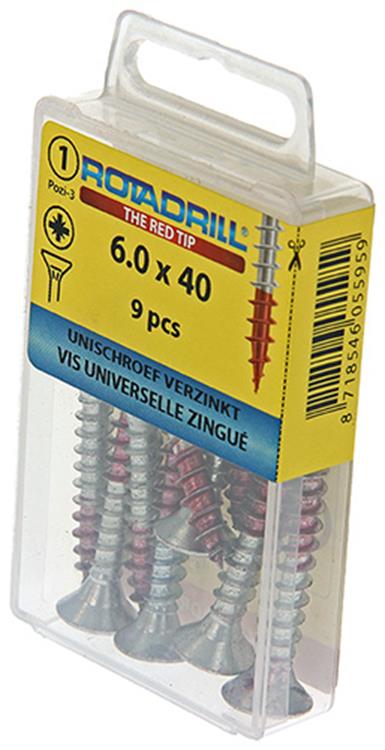 Rotadrill 1039785 - vite universale vk pzd vz 6.0x40mm (9) | 6 pezzi
