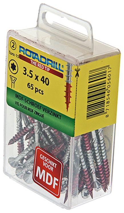 Rotadrill 1039910 - Vite MDF 75°-vk tx vz 3,5x40mm (65) | 6 pezzi
