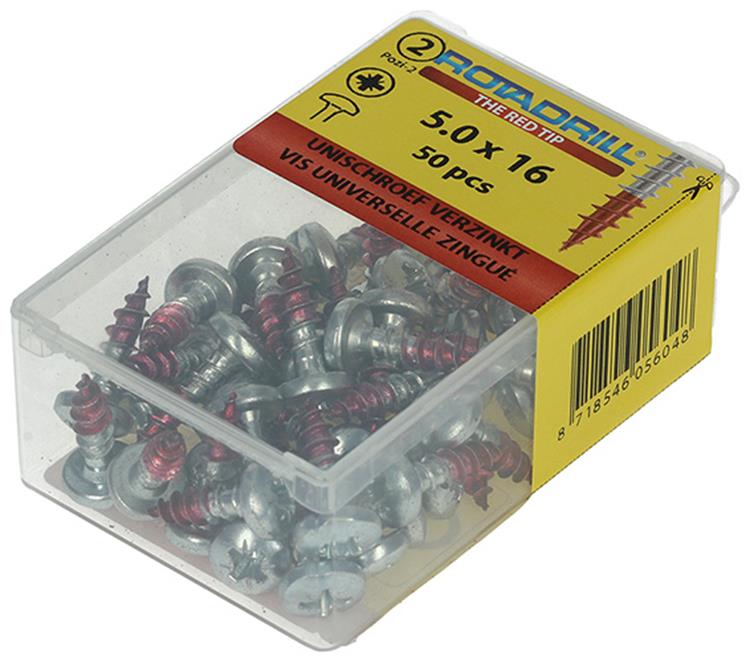 Rotadrill 1039831 - vite universale ck pzd vz 5.0x16mm (50) | 6 pezzi