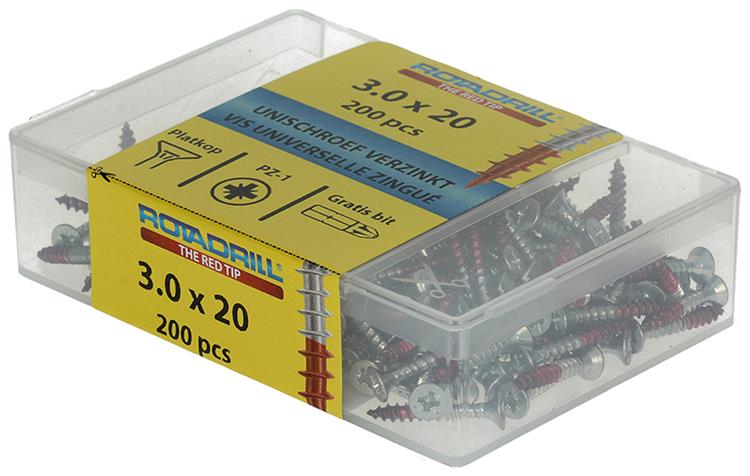 Rotadrill 1039961 - vite universale vkpzd vz 3.0x20mm (200) | 4 pezzi