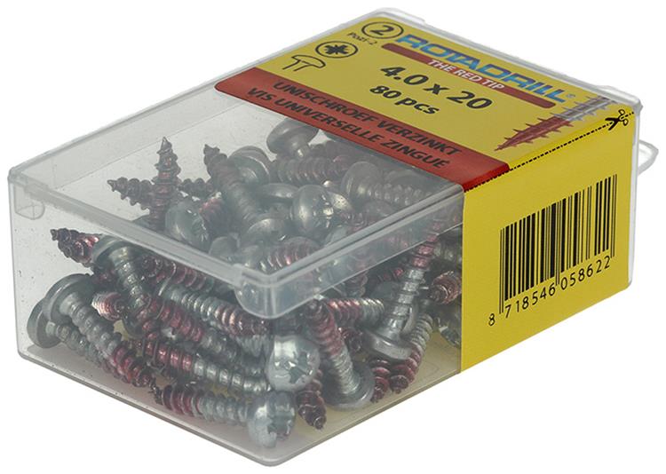 Rotadrill 1039829 - vite universale ck pzd vz 4.0x20mm (80) | 6 pezzi