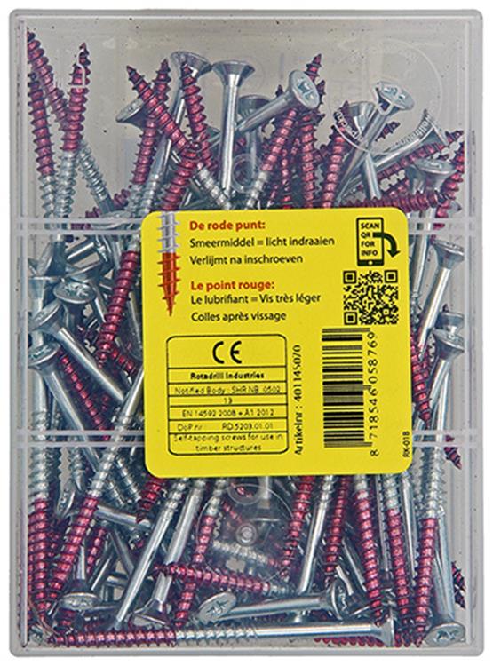 Rotadrill 1040026 - vite universale vkpzd vz 4,5x70mm (100) | 4 pezzi