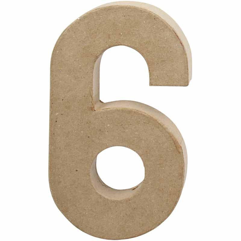 Creativ número de empresa, 6, alto: 20,5 cm, ancho: 11,5 cm, grosor 2,6 cm, 1 pieza