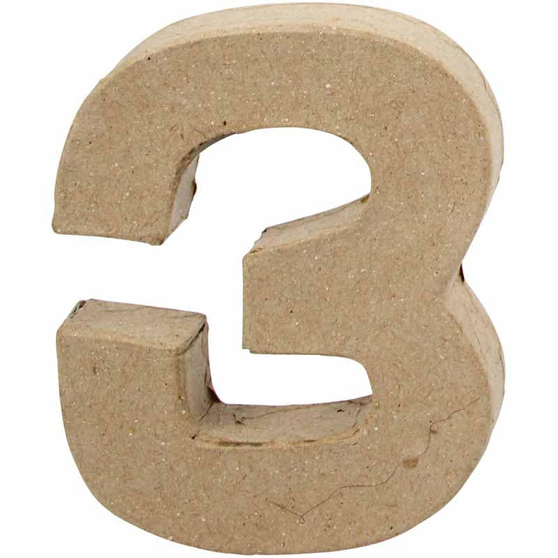 Creativ número de empresa, 3, alto: 10 cm, ancho: 8 cm, grosor 1,7 cm, 1 pieza