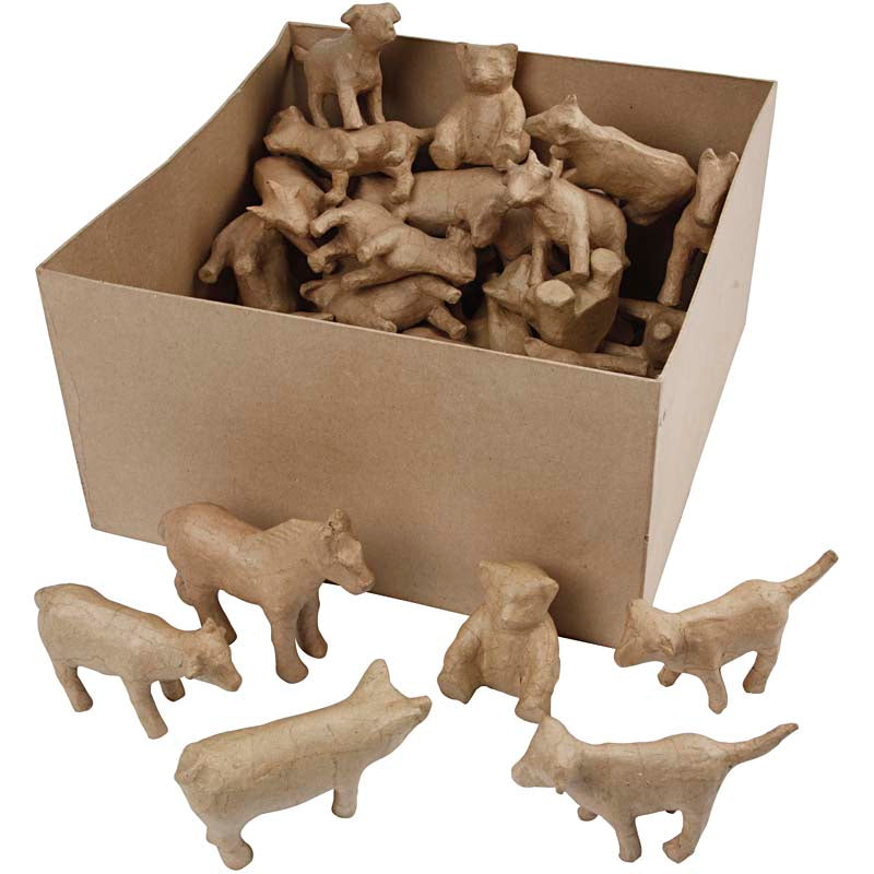 Creativ company animales de granja, h: 8-12 cm, 60 piezas 1 caja