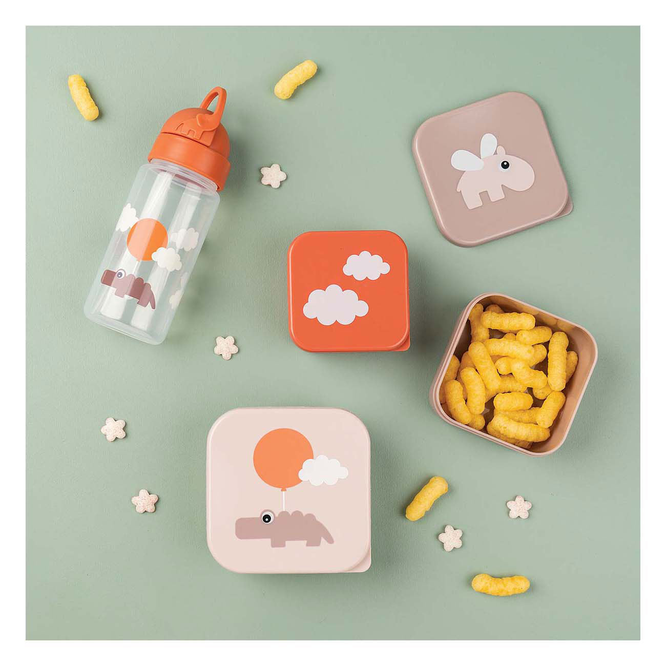 Fatto da Deer Snackbox Happy Clouds Pink, 3st.