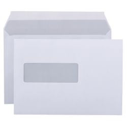 Buste di servizio da 80g m2 220x156mm bianco autoadesivo chiusura finestra sinistra