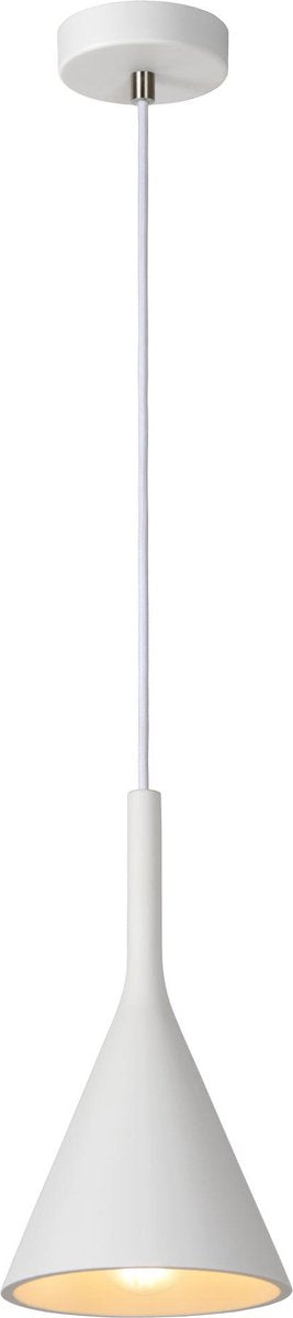 Lucide gipsy - hanglamp - ø 16,5 cm - 1xe27 - wit - japandi