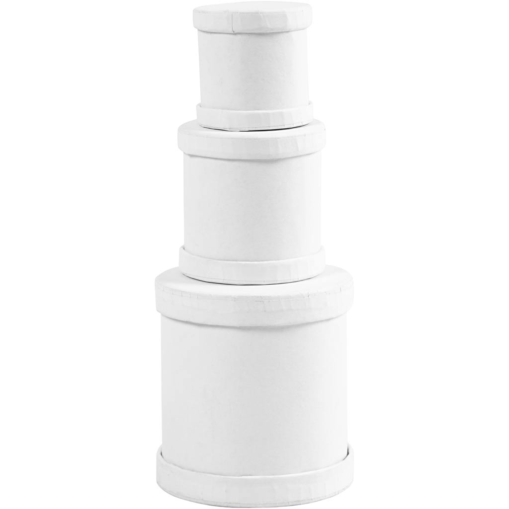 Set di scatole per batteria Creativ Company, h: 4+5+7 cm, p 4+5+6,5 cm, bianco, 1 set