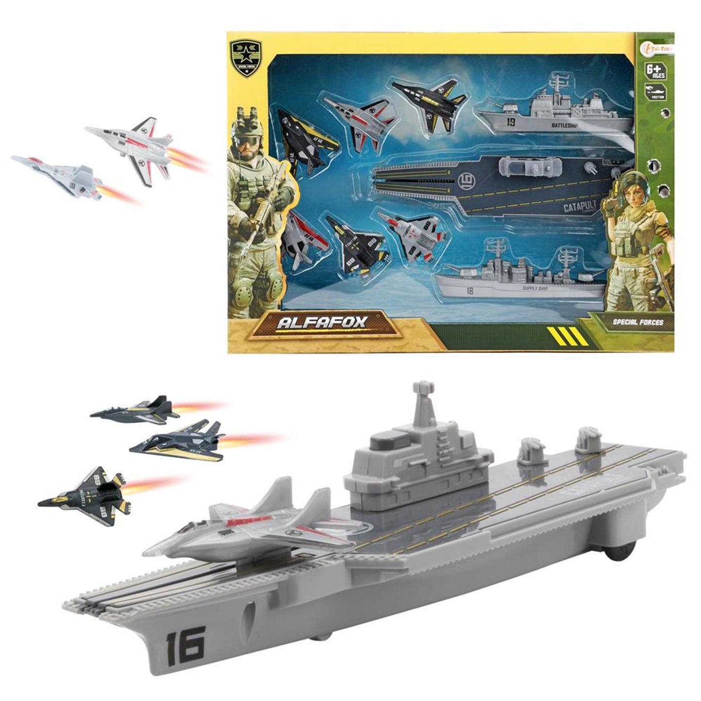 TOI-TOY TOY TOYS ALFAFOX Cérmica de aviones militares con aviones de combate de lanzamiento