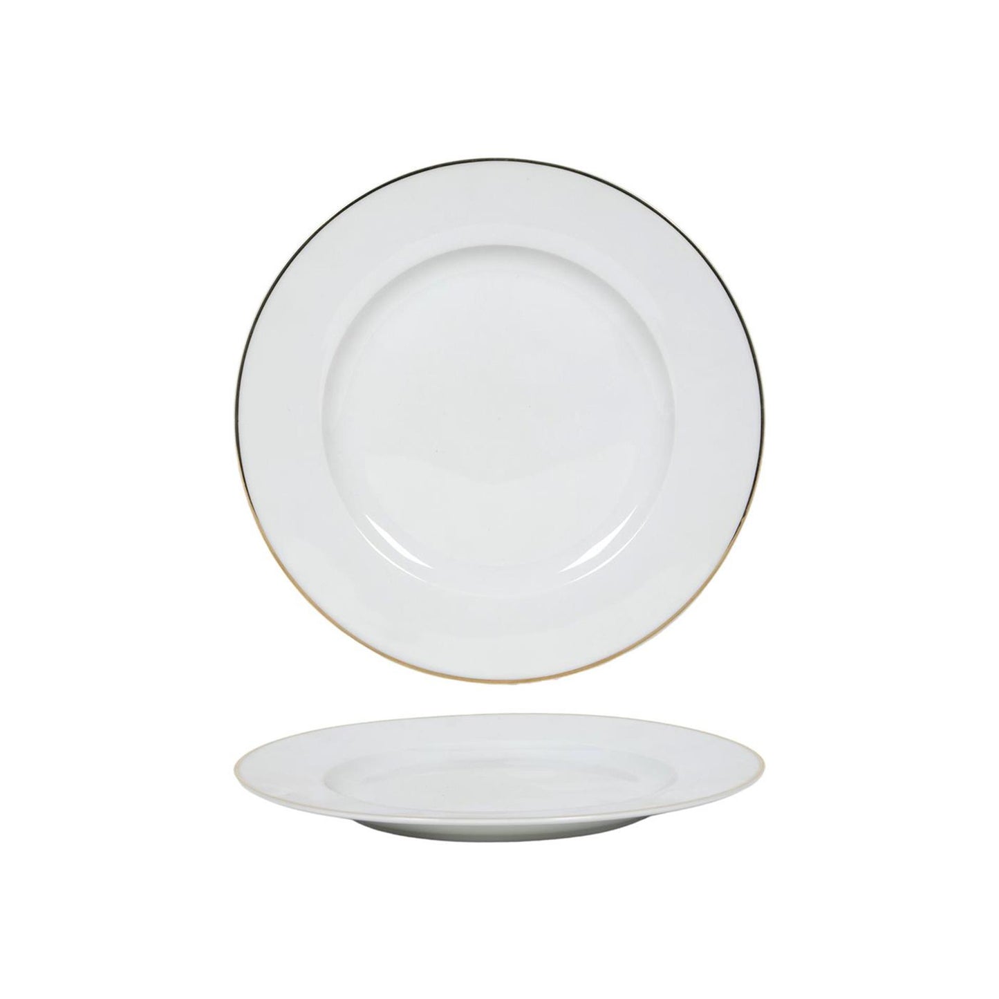 Plato borde oro blanco ø20,5cm caja de 6