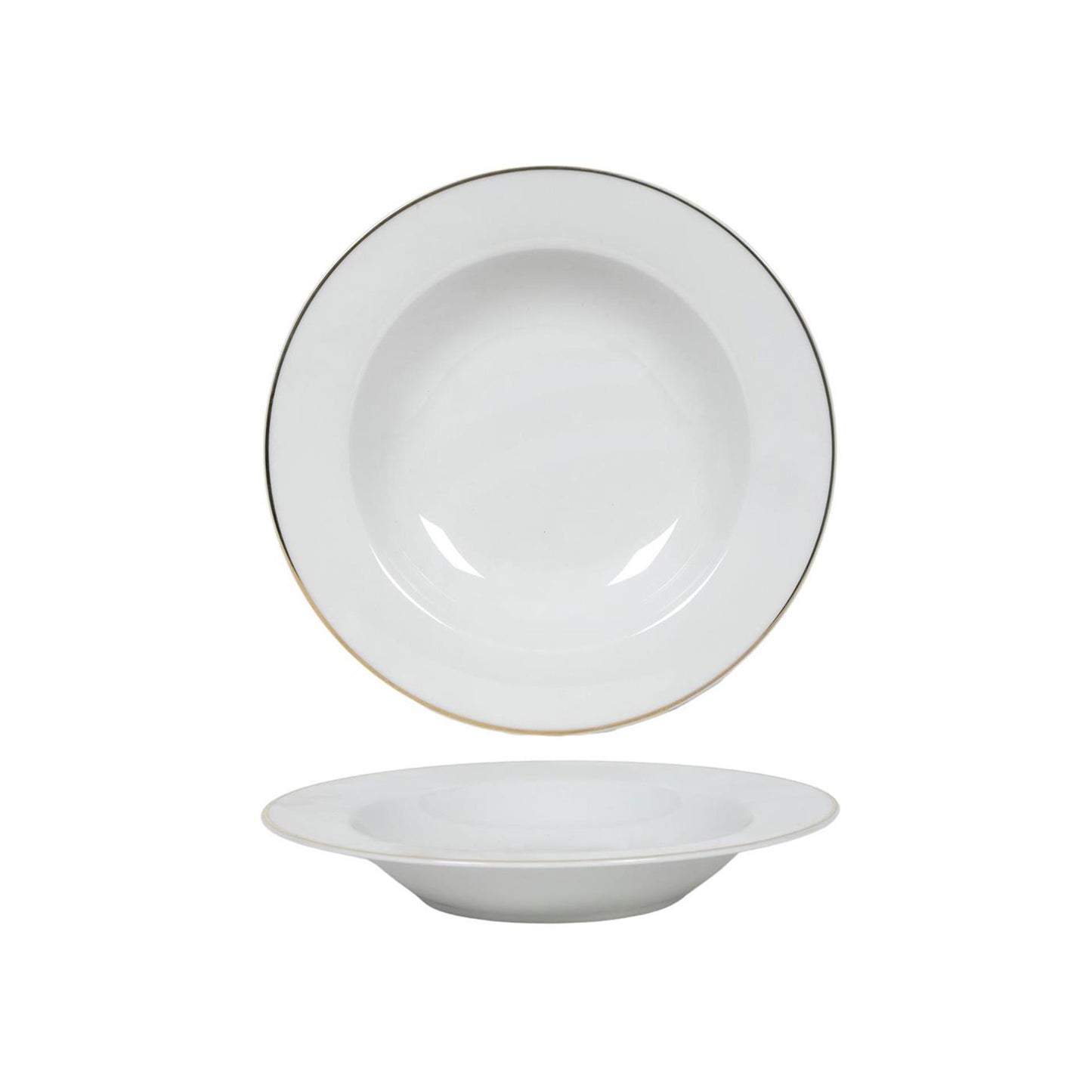 Plato hondo borde oro blanco ø21cm caja de 6