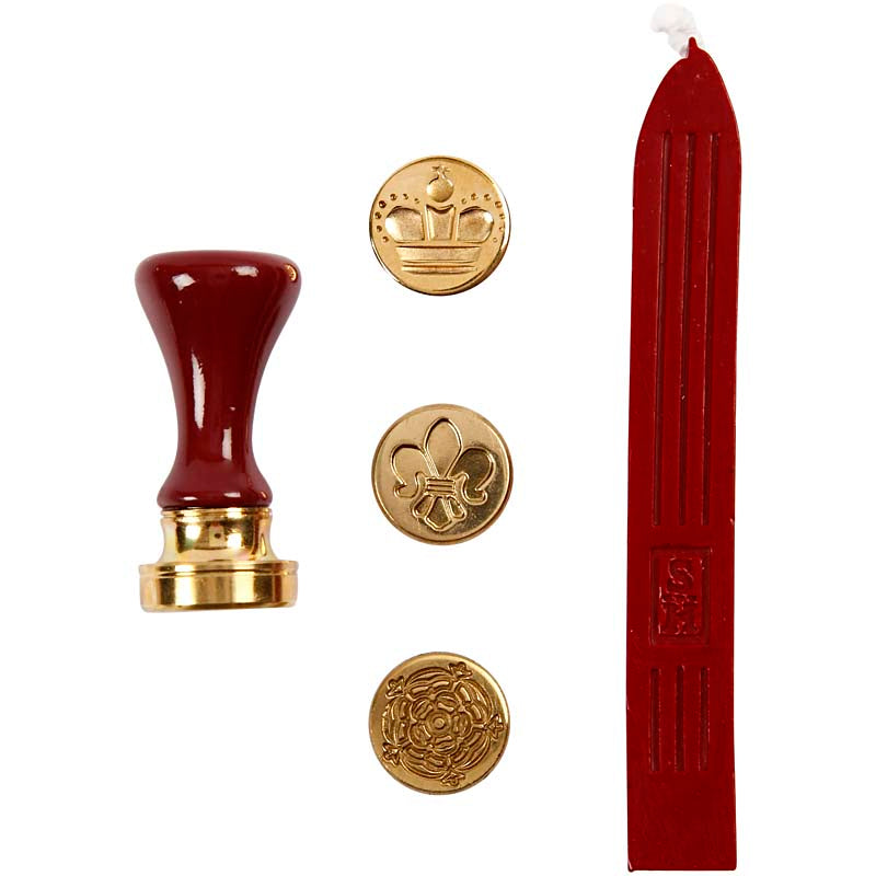 Creative Company Seal Set, Kroon, Bloem, francese Lily, D 18 mm, 1 set