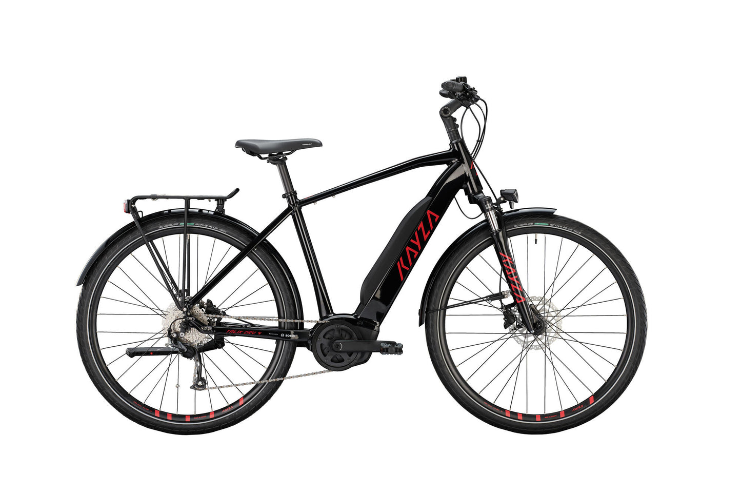 Bicicleta trekking eléctrica kayza talik dry 4 mod. 22 ebike talik seca 28 52 diam. 9sp negro rojo