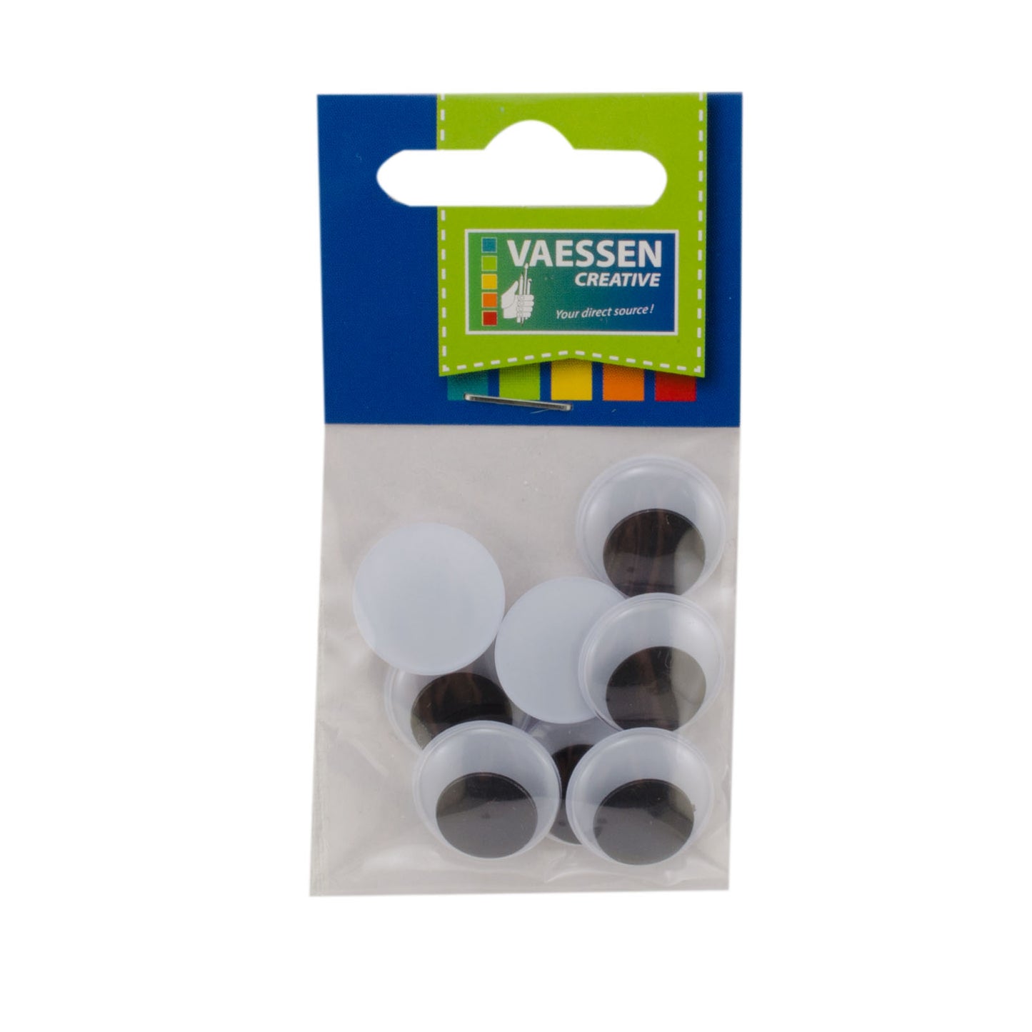 Vaessen creative • occhi finti bianco-nero 18mm 8pz