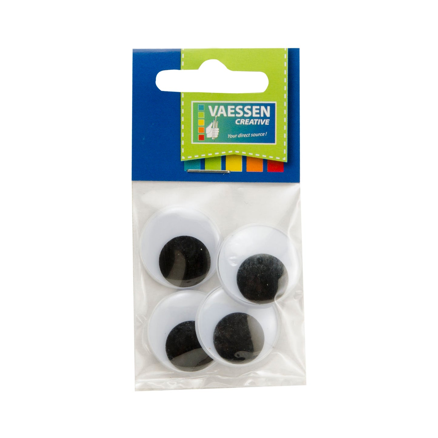 Vaessen creative • occhi finti bianco-nero 25mm 4pz