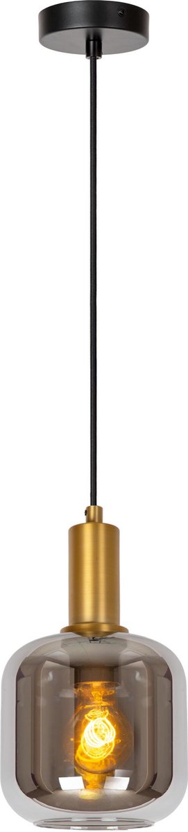 Lucide joanet - hanglamp - ø 16 cm - 1xe27 - fumé