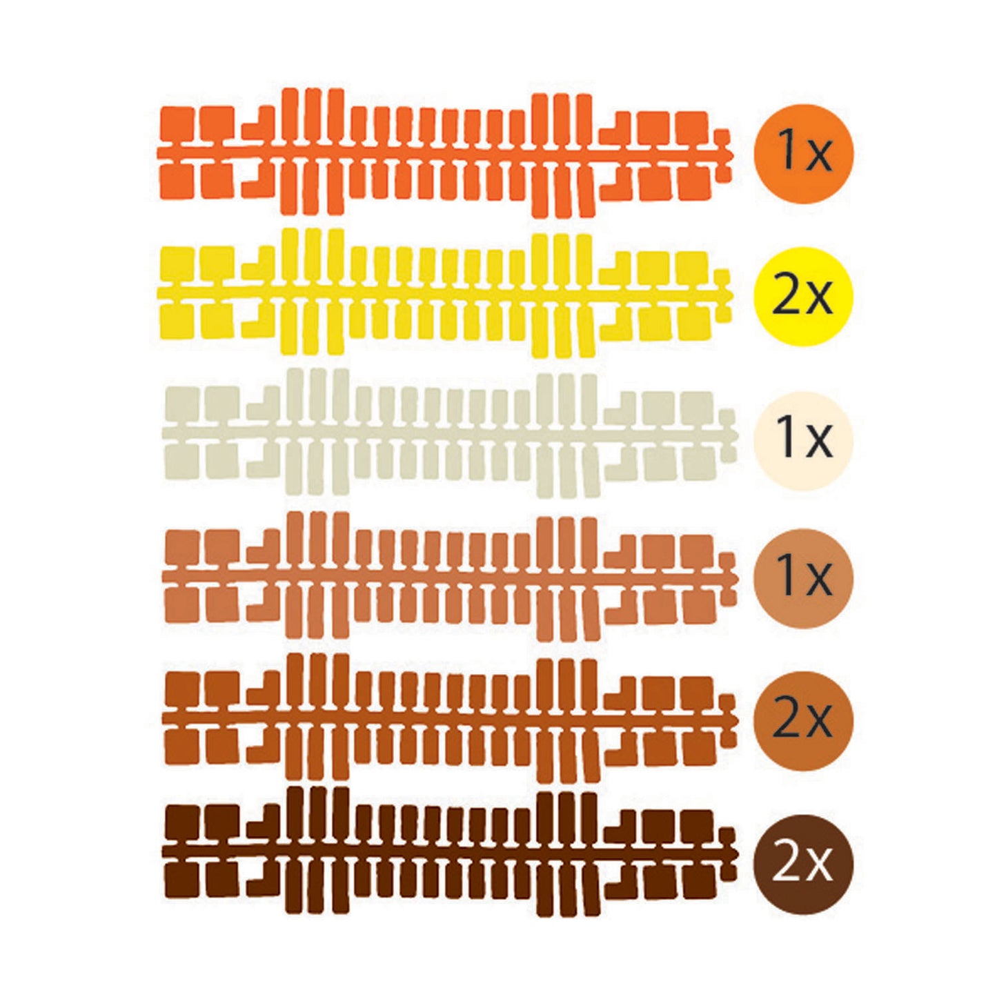Ministeck Color Strips, 9st.