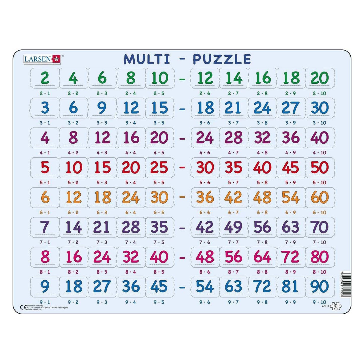 SelectA Larsen Impara a contare il puzzle di puzzle - Tavoli, 80 °.