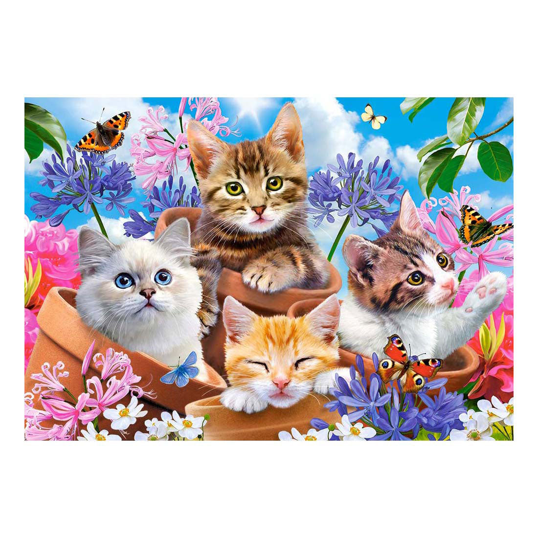Selecta castorland puzzle gattini con fiori, 500 pz.