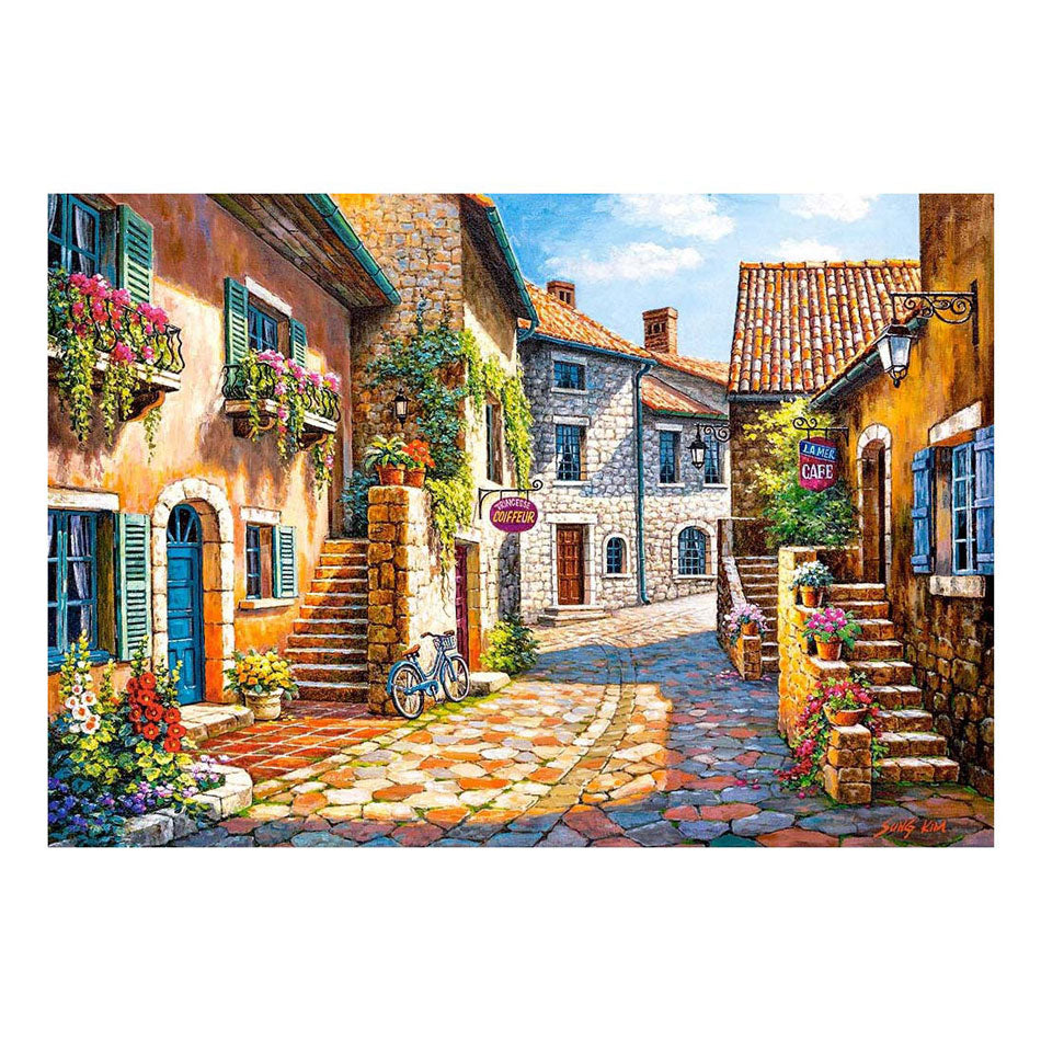 Castorland rue de village – puzzel – 1.000 stukjes – satijnen afwerking – perfecte pasvorm – europese kwaliteit