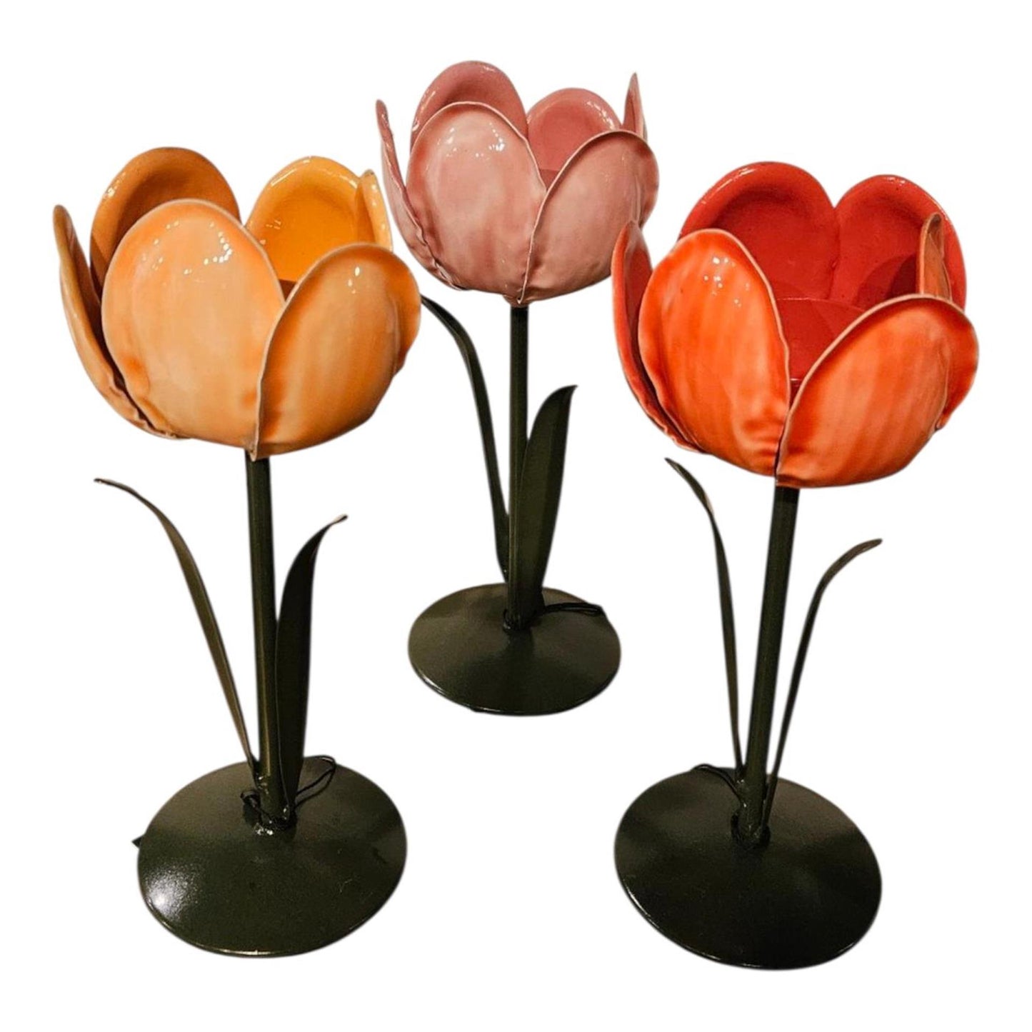 Mansion atmósfera portavelas tulipán pastel 7,5x19cm