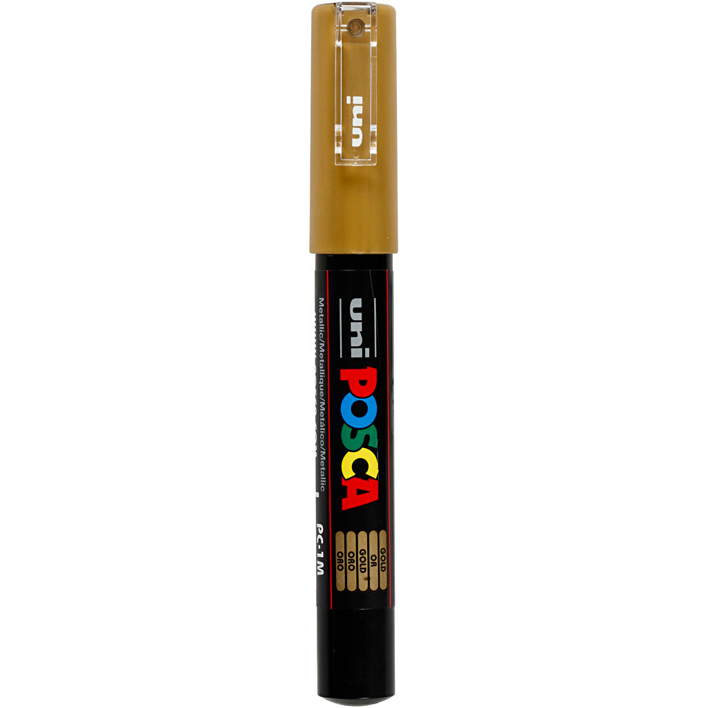 Marcador POSCA uni-Posca, AFM PC-1M, espesor de línea 0.7 mm, extra-fino, oro, 1 pieza