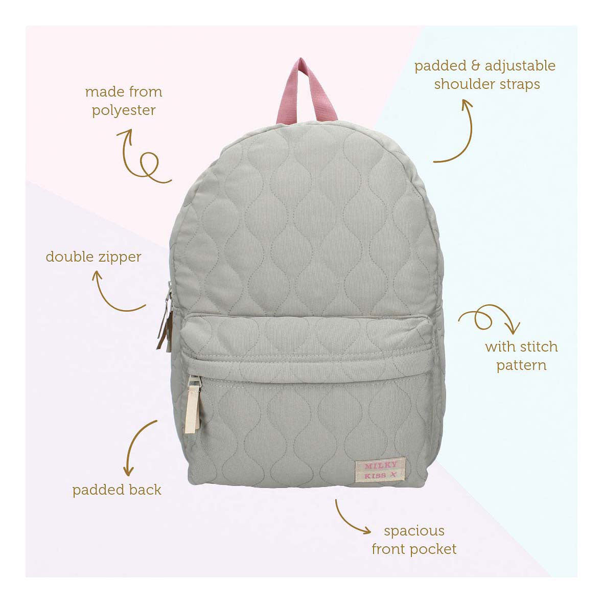 Backpack Milky Kiss Sweet Bliss Green 39 x 29 x 12 cm