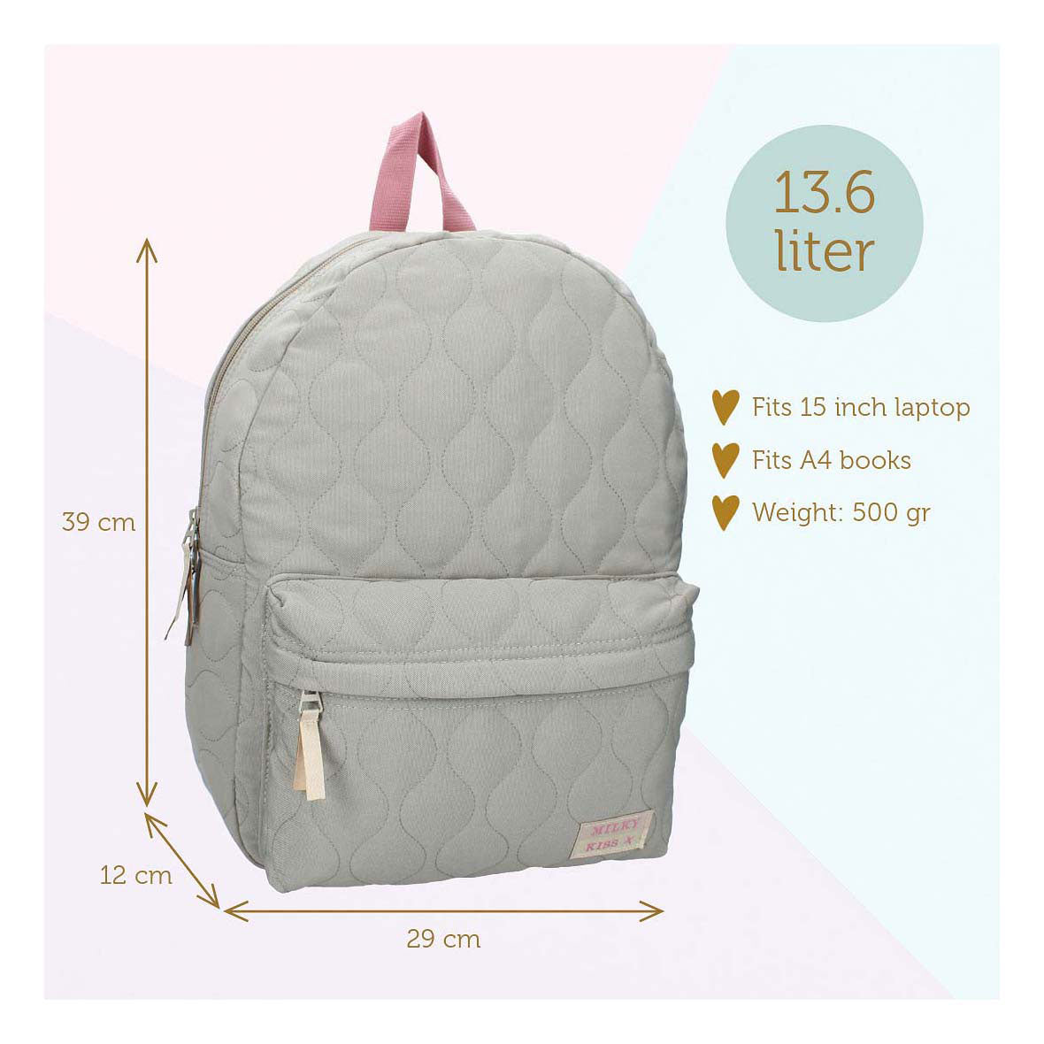 Backpack Milky Kiss Sweet Bliss Green 39 x 29 x 12 cm
