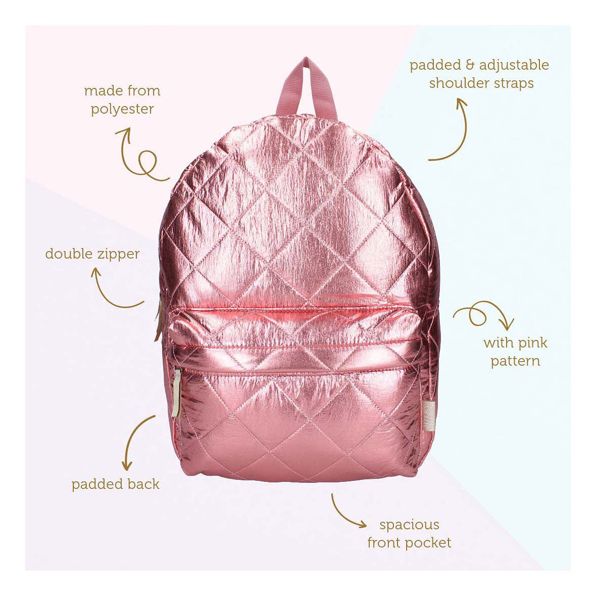 Milky Kiss Backpack Lush Life Pink Metallic